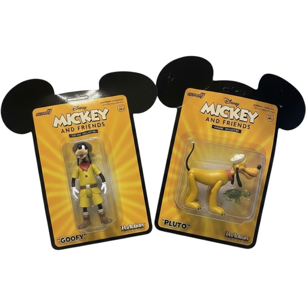 Super7 Disney Mickey and Friends Vintage Collection Goofy Pluto ReAction Figures